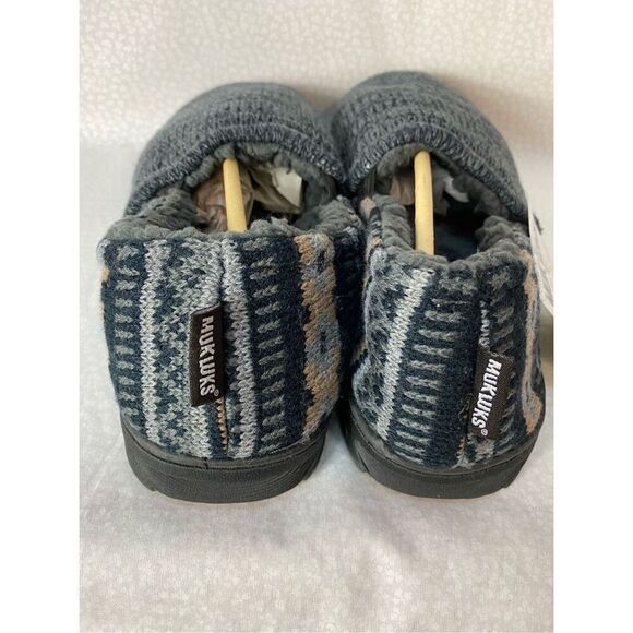 MUK LUKS MEN’S MEDIUM (10-11) CHRISTOPHER Slippers in DARK SAPPHIRE/PEWTER - Picture 2 of 12